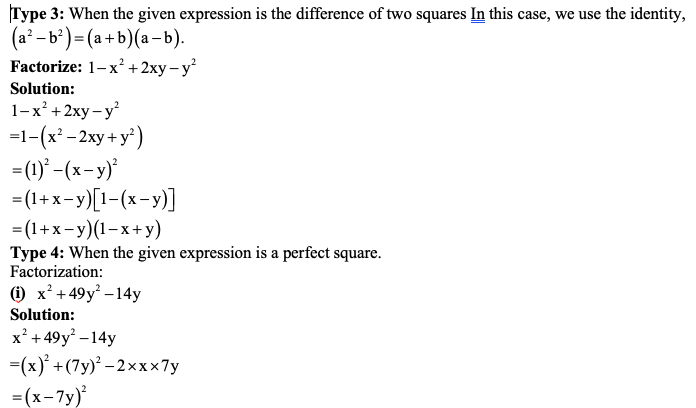 factorization perfect square